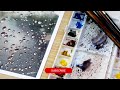 Rain Drops in Watercolor Painting