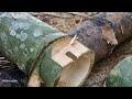 How to build a bamboo house. The girl completed the stairs and walls for her bamboo house alone.