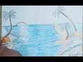 How To Draw Simple Sunset Scenery/In The Beach/ With Oil Pastale /Super art drawing by sami