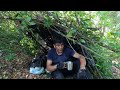 An asian in european jungles. Solo camping Bushcraft. An easy made survival shelter Video no 04