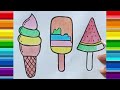How draw|coloring Icecreams 🍦🍨 step by step for Kids|Toddlers