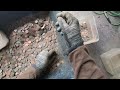 Sorting the big coins out of my pile of coins before the ice storm.