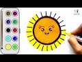 Sun Drawing | How to Draw and Paint SUN | How to fill a drawing?