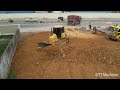 Great Job !! The Best Team Dump Trucks 5Ton Unloading Soil Open New Project With KOMATSU Bulldozer