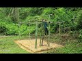 Full Video;  45 Days Building a New Life, Bamboo House, Bamboo Bed, Kitchen, Forest life