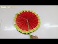 Paper pop up watermelon hand fan || Diy paper hand fan/ Paper Craft Idea || diy craft #craft