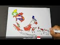 Drawing Flag Map of Southeast Asian Country #Asean #flag #drawing