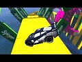 Stunt Race For Car Racing Challenge by Colourfull Super Car, Helicopter and Monster truck #63