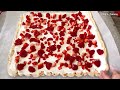 Super delicious and easy meringue roulade dessert! Everyone will be amazed!