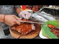 Best Phnom Penh Street Food | Yummy Grilled Duck, Fish, Pork ribs & Intestine @Olympic market
