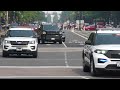 British Prime Minister Sunak Motorcades through the streets of Washington D.C.
