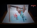 3D ART DESENHANDO KIDDY DONKEY KONG EM 3D | PERSPECTIVE TRICK