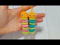 It's so Cute 💖☀️ Super Easy Caterpillar Making Idea with Cotton Buds - DIY Amazing Woolen Crafts
