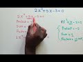 Solve quadratic equation by factorisation