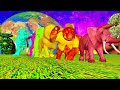 Paint Animals Gorilla Cow Tiger Lion Elephant Dinosaur Fountain Crossing Out Space Animals Game