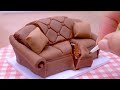 Make Miniature Softest Chocolate Sofa Cake Step by Step in Mini Kitchen - ASMR Cake Decorating Idea