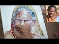OLD MOTHER WATER Colour POTRAIT PAINTING