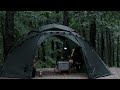 Camping in the heavy rain | I refreshed alone in the forest where it rained 24 hours a day | asmr