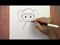 How to Draw a Cute Girl Picture Easy and Step by Step, Çizim Saati Art Girl Drawing