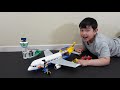 Johny Builds Lego City Airplane Inside Real Airplane Ride