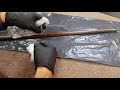 I found a secret DEADLY cane sword when i restored it. (not wood carving)