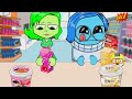 Inside Out 2 - Disgust vs Joy Convenience Store Green Yellow Food Mukbang Animation | ASMR
