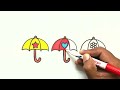 DRAWING UMBRELLAS | Lesson for Kids | How to Draw Umbrella | Drawing, Painting and Coloring for Kids