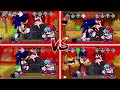 FNF': Vs Sonic.exe - Comparison Of 4 Fanmade On Too Slow Encore (fanmade vs fanmade vs...)