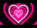 Heart Tunnel💖Pink Heart Background | Neon Heart Background Video Loop [3 Hours]-4K