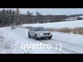 Audi A6 quattro vs. FWD - snow ice climbing - uphill. Quattro starts in 0:48!