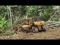 CAT D6R XL Bulldozer Must Remove All Bushes To Make The Road Beautiful And Safe For Travel