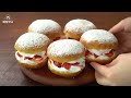[No-Oven] Strawberry Cream Donut :: The Secret of Fluffy Bread Dough