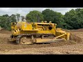 Classic Caterpillar bulldozers stripping topsoil at Sibbertoft.