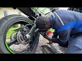 2023 Kawasaki zx10r m4 gp style slip on exhaust with cat delete installation
