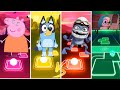 Peppa Pig 🆚 Bluey 🆚 Crazy Frog 🆚 Pinkfong | Who Is Win 🎯🏆 🎶🏅