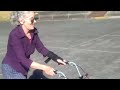 Rollerblading Grandma with walking frame