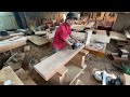 The most ambitious and dangerous woodworking project created a large table