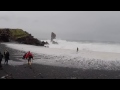 Big sneaker wave at Djúpalónssandur, Iceland
