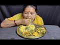 BIGBITES।EATING RICE WITH DAL MAKHA,ALUVAJA, BADHACOPY,CHICKEN LIVER KOSHA,AND TELAPIA FISH CURRY।।