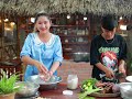Mommy chef Sros cook delicious pig intestine, Rice Crab Soup, Chicken drumstick  | Cooking with Sros