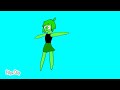Green character dancing (flash warning)