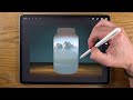 MOUNTAIN LANDSCAPE IN A JAR drawing tutorial - Procreate made easy