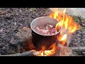 SOLO CAMPING HEAVY RAIN / Camping in heavy rain / cooking food by the river