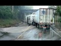 Driver Fails at Low Bridge U-Turn - USA Truck