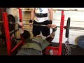 Westside conjugate method Max Effort Bench. 2 board with 200 lbs of chain Valley Barbell