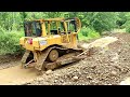 River Water Flow Shift to Improve Landslide Road CAT Bulldozer D6R XL