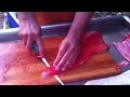 How to break down or process a salmon. Gut, gill, fillet, skin, de-bone.