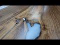 Epoxy table with walnut wood