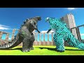 Legendary Godzilla War - Growing Godzilla 2014 VS Blue Tiger Godzilla, Size Comparison Godzilla