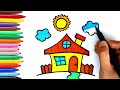 House 🏠 Drawing, Painting, Coloring ✏🎨 for Kids and Toddlers